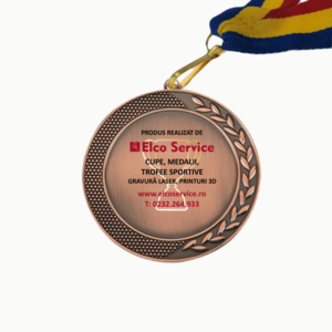 Medalie D58 bronz personalizata cu panglica