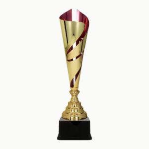 Cupa sportiva M548 auriu-rosu personalizata