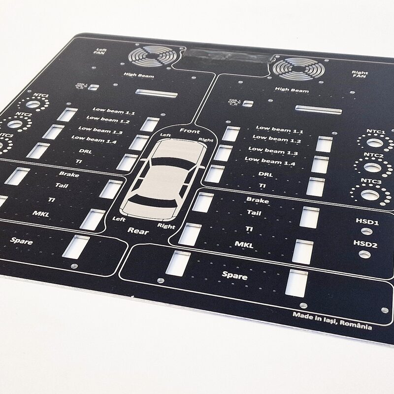 Placa aluminiu debitata mecanic si gravata laser