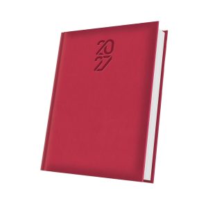 Agenda personalizata datata Tucson 2027, format A5, 352 pagini, rosu coral
